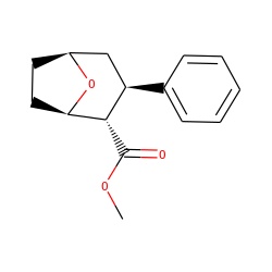 COC(=O)[C@@H]1[C@H]2CC[C@@H](C[C@H]1c1ccccc1)O2 ZINC000013764435