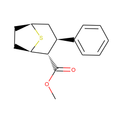 COC(=O)[C@@H]1[C@H]2CC[C@@H](C[C@H]1c1ccccc1)S2 ZINC000028643633