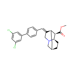 COC(=O)[C@@H]1[C@H]2CC[C@H]3CC[C@H]1N(C/C2=C\c1ccc(-c2cc(Cl)cc(Cl)c2)cc1)C3 ZINC000253688692