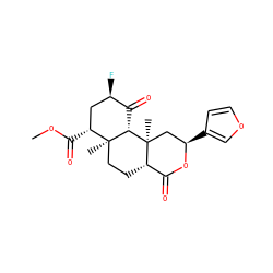 COC(=O)[C@@H]1C[C@@H](F)C(=O)[C@H]2[C@@]1(C)CC[C@H]1C(=O)O[C@H](c3ccoc3)C[C@]21C ZINC000064540253