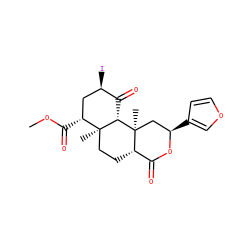 COC(=O)[C@@H]1C[C@@H](I)C(=O)[C@H]2[C@@]1(C)CC[C@H]1C(=O)O[C@H](c3ccoc3)C[C@]21C ZINC000064548440