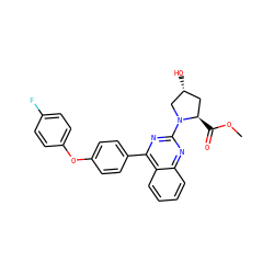 COC(=O)[C@@H]1C[C@@H](O)CN1c1nc(-c2ccc(Oc3ccc(F)cc3)cc2)c2ccccc2n1 ZINC000116849748
