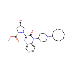 COC(=O)[C@@H]1C[C@@H](O)CN1c1nc2ccccc2n(C2CCN(C3CCCCCCC3)CC2)c1=O ZINC000114765598