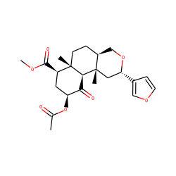 COC(=O)[C@@H]1C[C@H](OC(C)=O)C(=O)[C@@H]2[C@@]3(C)C[C@@H](c4ccoc4)OC[C@@H]3CC[C@@]12C ZINC000013607543