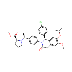 COC(=O)[C@@H]1CCCN1[C@@H](C)c1ccc(N2C(=O)Cc3cc(OC)c(OC(C)C)cc3[C@@H]2c2ccc(Cl)cc2)cc1 ZINC000118795171