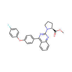 COC(=O)[C@@H]1CCCN1c1nc(-c2ccc(Oc3ccc(F)cc3)cc2)c2ccccc2n1 ZINC000199402412