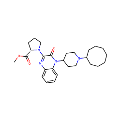 COC(=O)[C@@H]1CCCN1c1nc2ccccc2n(C2CCN(C3CCCCCCC3)CC2)c1=O ZINC000114765674