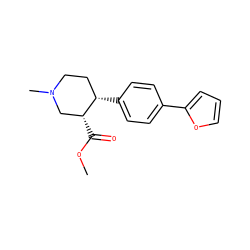 COC(=O)[C@@H]1CN(C)CC[C@@H]1c1ccc(-c2ccco2)cc1 ZINC000036271651