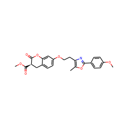 COC(=O)[C@@H]1Cc2ccc(OCCc3nc(-c4ccc(OC)cc4)oc3C)cc2OC1=O ZINC000040862991