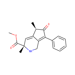 COC(=O)[C@]1(C)C=C2C(=C(c3ccccc3)C(=O)[C@@H]2C)CN1 ZINC000033913658