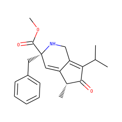 COC(=O)[C@]1(Cc2ccccc2)C=C2C(=C(C(C)C)C(=O)[C@@H]2C)CN1 ZINC000033913675