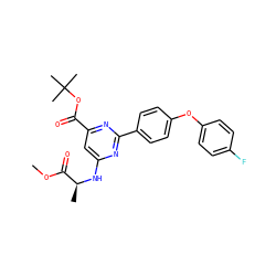 COC(=O)[C@H](C)Nc1cc(C(=O)OC(C)(C)C)nc(-c2ccc(Oc3ccc(F)cc3)cc2)n1 ZINC000142355256
