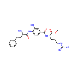 COC(=O)[C@H](CCCNC(=N)N)NC(=O)c1ccc(NC(=O)[C@@H](N)CCc2ccccc2)c(N)c1 ZINC000299864450