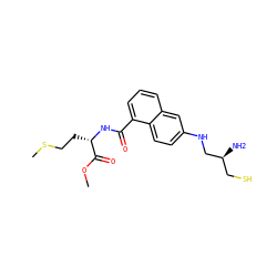 COC(=O)[C@H](CCSC)NC(=O)c1cccc2cc(NC[C@@H](N)CS)ccc12 ZINC000003821365