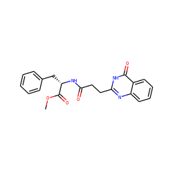 COC(=O)[C@H](Cc1ccccc1)NC(=O)CCc1nc2ccccc2c(=O)[nH]1 ZINC000008135174