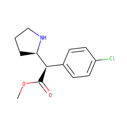 COC(=O)[C@H](c1ccc(Cl)cc1)[C@H]1CCCN1 ZINC000029483662