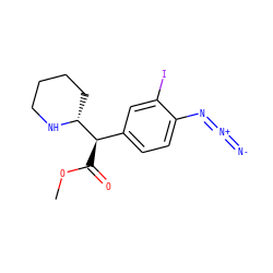 COC(=O)[C@H](c1ccc(N=[N+]=[N-])c(I)c1)[C@H]1CCCCN1 ZINC000084670423