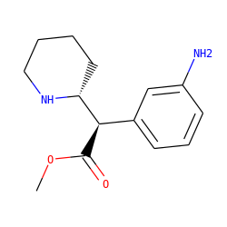 COC(=O)[C@H](c1cccc(N)c1)[C@H]1CCCCN1 ZINC000064409769