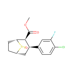 COC(=O)[C@H]1[C@@H](c2ccc(Cl)c(F)c2)C[C@@H]2CC[C@H]1[S@+]2[O-] ZINC000028642823