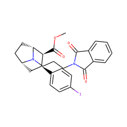 COC(=O)[C@H]1[C@@H](c2ccc(I)cc2)C[C@@H]2CC[C@H]1N2CCCN1C(=O)c2ccccc2C1=O ZINC000027079861