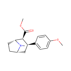 COC(=O)[C@H]1[C@@H](c2ccc(OC)cc2)C[C@@H]2CC[C@H]1N2C ZINC000013738419