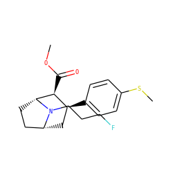 COC(=O)[C@H]1[C@@H](c2ccc(SC)cc2)C[C@@H]2CC[C@H]1N2CCCF ZINC000045290735
