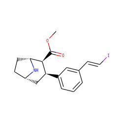 COC(=O)[C@H]1[C@@H](c2cccc(/C=C/I)c2)C[C@@H]2CC[C@H]1N2 ZINC000036093265