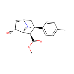 COC(=O)[C@H]1[C@H]2[C@H](O)C[C@H](C[C@H]1c1ccc(C)cc1)N2C ZINC000101090513