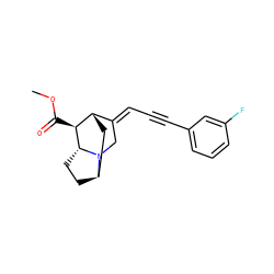 COC(=O)[C@H]1[C@H]2C[C@H]3CC[C@H]1N3C/C2=C\C#Cc1cccc(F)c1 ZINC000253638687