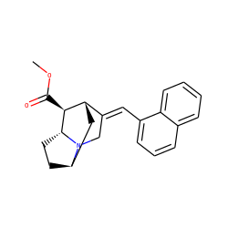 COC(=O)[C@H]1[C@H]2C[C@H]3CC[C@H]1N3C/C2=C\c1cccc2ccccc12 ZINC000253633336