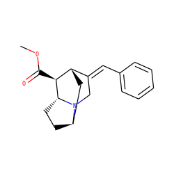 COC(=O)[C@H]1[C@H]2C[C@H]3CC[C@H]1N3C/C2=C\c1ccccc1 ZINC000136063227