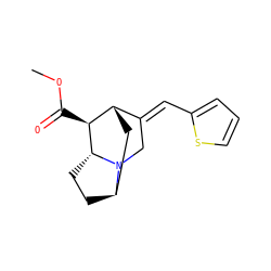 COC(=O)[C@H]1[C@H]2C[C@H]3CC[C@H]1N3C/C2=C\c1cccs1 ZINC000253861117