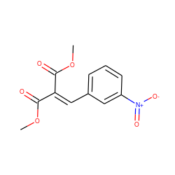 COC(=O)C(=Cc1cccc([N+](=O)[O-])c1)C(=O)OC ZINC000001715187