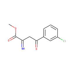 COC(=O)C(=N)CC(=O)c1cccc(Cl)c1 ZINC000013803787