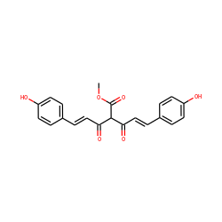 COC(=O)C(C(=O)/C=C/c1ccc(O)cc1)C(=O)/C=C/c1ccc(O)cc1 ZINC000118093566