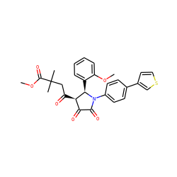 COC(=O)C(C)(C)CC(=O)[C@@H]1C(=O)C(=O)N(c2ccc(-c3ccsc3)cc2)[C@@H]1c1ccccc1OC ZINC000169696619