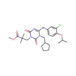 COC(=O)C(C)(C)Cn1c(=O)nc(Nc2ccc(OC(C)C)c(Cl)c2)n(CC2CCCC2)c1=O ZINC000200511454