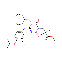 COC(=O)C(C)(C)Cn1c(=O)nc(Nc2ccc(OC(C)C)c(Cl)c2)n(CC2CCCCCC2)c1=O ZINC000200517325