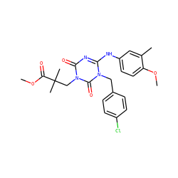 COC(=O)C(C)(C)Cn1c(=O)nc(Nc2ccc(OC)c(C)c2)n(Cc2ccc(Cl)cc2)c1=O ZINC000200519125