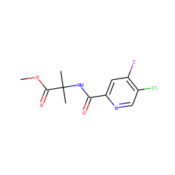 COC(=O)C(C)(C)NC(=O)c1cc(I)c(Cl)cn1 ZINC000146342255