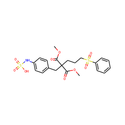 COC(=O)C(CCCS(=O)(=O)c1ccccc1)(Cc1ccc(NS(=O)(=O)O)cc1)C(=O)OC ZINC000036179185