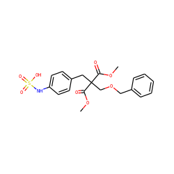 COC(=O)C(COCc1ccccc1)(Cc1ccc(NS(=O)(=O)O)cc1)C(=O)OC ZINC000036179204