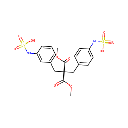 COC(=O)C(Cc1ccc(NS(=O)(=O)O)cc1)(Cc1cccc(NS(=O)(=O)O)c1)C(=O)OC ZINC000036179146