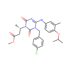 COC(=O)C[C@H](C)n1c(=O)nc(Nc2ccc(OC(C)C)c(C)c2)n(Cc2ccc(Cl)cc2)c1=O ZINC000200514026
