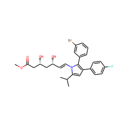 COC(=O)C[C@H](O)C[C@H](O)/C=C/n1c(C(C)C)cc(-c2ccc(F)cc2)c1-c1cccc(Br)c1 ZINC000027189752