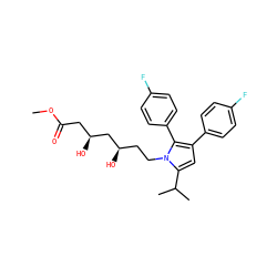 COC(=O)C[C@H](O)C[C@H](O)CCn1c(C(C)C)cc(-c2ccc(F)cc2)c1-c1ccc(F)cc1 ZINC000013833978