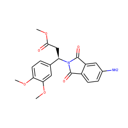 COC(=O)C[C@H](c1ccc(OC)c(OC)c1)N1C(=O)c2ccc(N)cc2C1=O ZINC000005854382