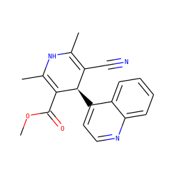 COC(=O)C1=C(C)NC(C)=C(C#N)[C@H]1c1ccnc2ccccc12 ZINC000049088448