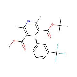 COC(=O)C1=C(C)NC(C)=C(C(=O)OC(C)(C)C)[C@@H]1c1cccc(C(F)(F)F)c1 ZINC000058569250