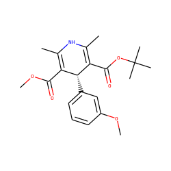 COC(=O)C1=C(C)NC(C)=C(C(=O)OC(C)(C)C)[C@@H]1c1cccc(OC)c1 ZINC000058592536